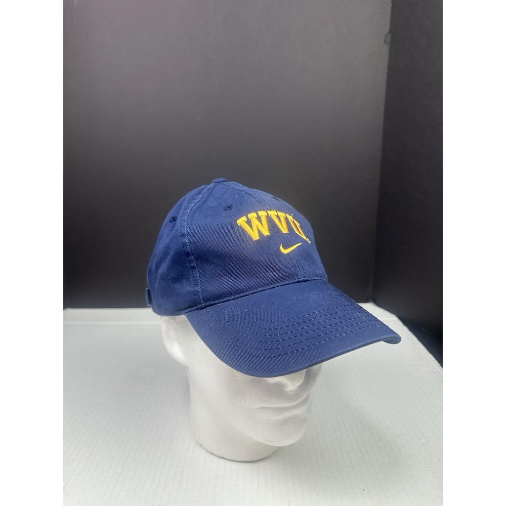 Vintage Nike West Virginia Mountaineers Navy Blue Strapback Nike Team Tag Y2K